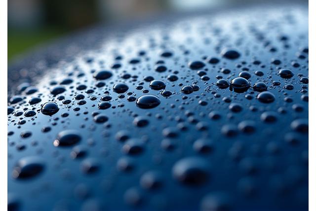 Carrosserie de voiture avec un revêtement céramique brillant et hydrophobe